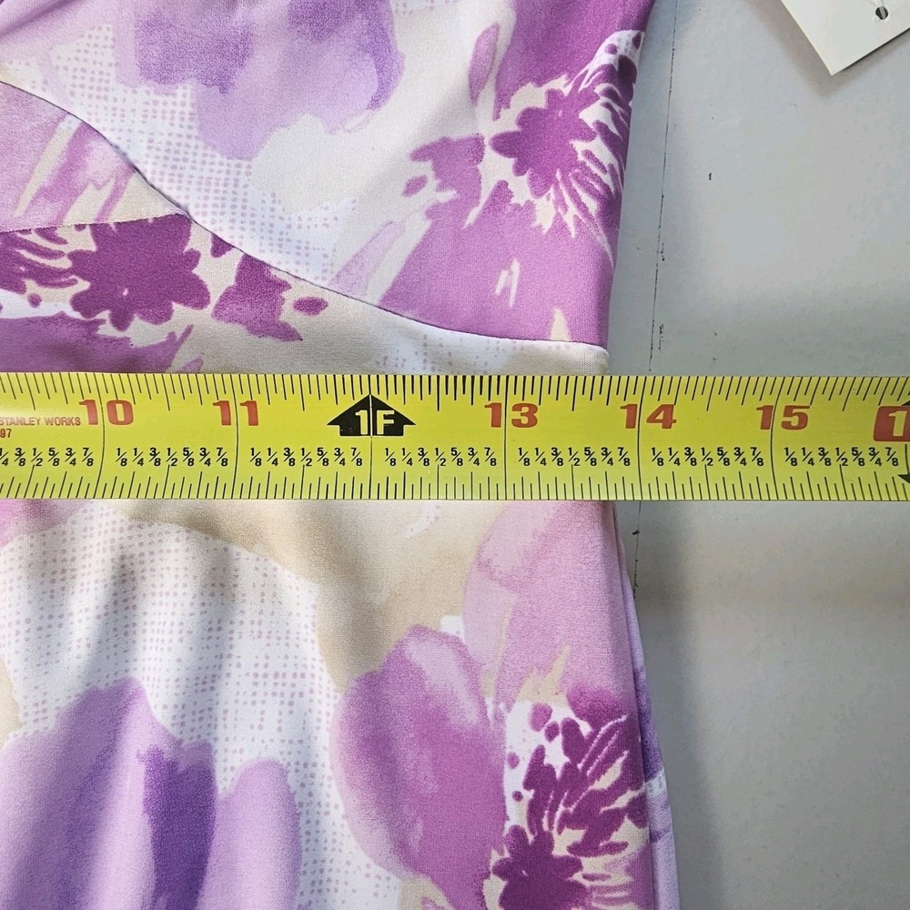 Vintage M Purple Floral Maxi Slip Dress Y2K Fairy Empire Waist Chemise Boho NWT - Picture 8 of 9